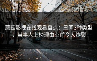蘑菇影视在线观看盘点：丑闻3种类型，当事人上榜理由空前令人炸裂
