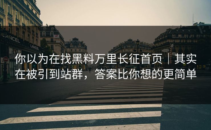 你以为在找黑料万里长征首页｜其实在被引到站群，答案比你想的更简单-第1张图片-黑料爆料出瓜网 - 真相尽在此处